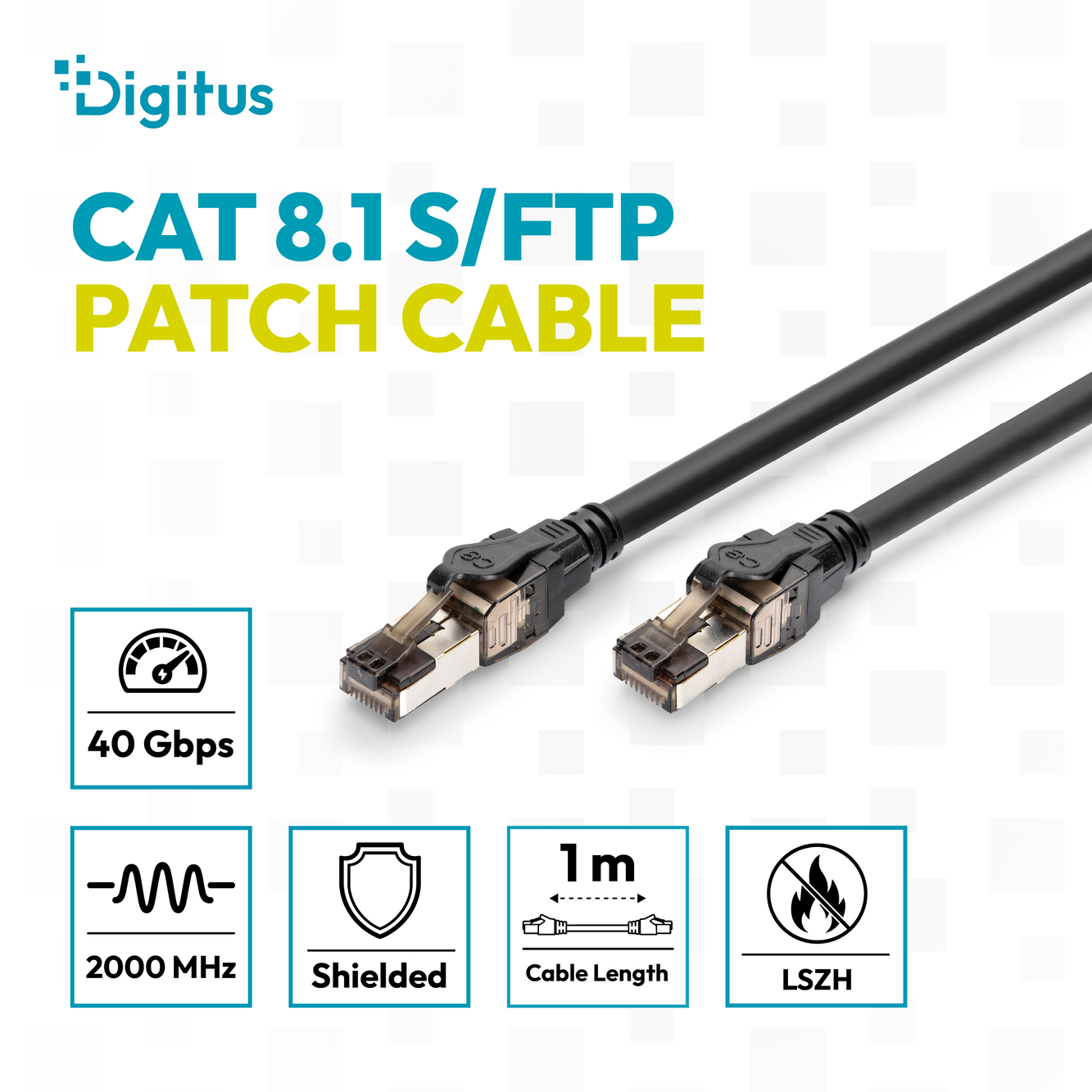 CAT 8.1 S/FTP patchkabel, 1 m - Afbeelding 4