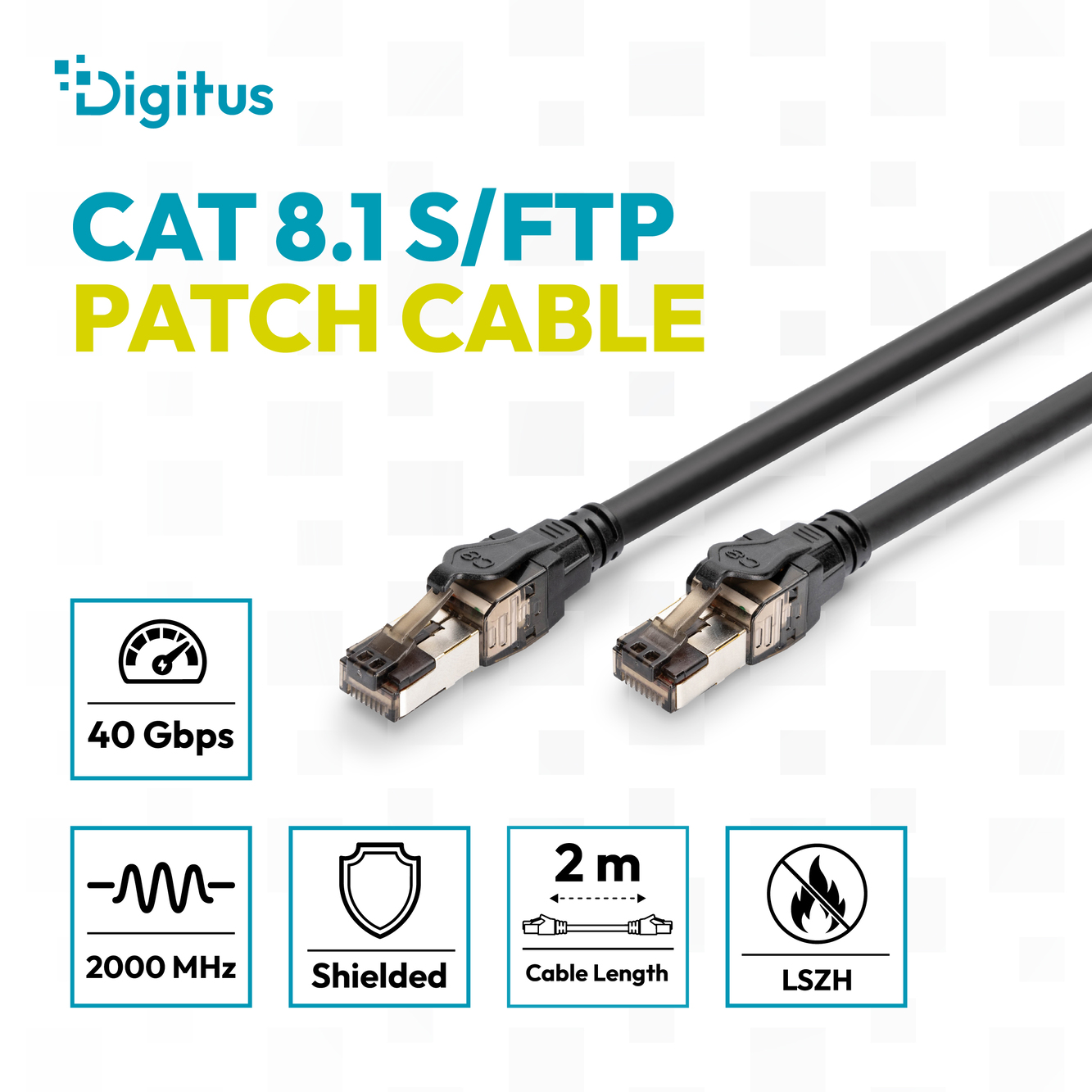 CAT 8.1 S/FTP patchkabel, 2 m, 10 stuks - Afbeelding 4