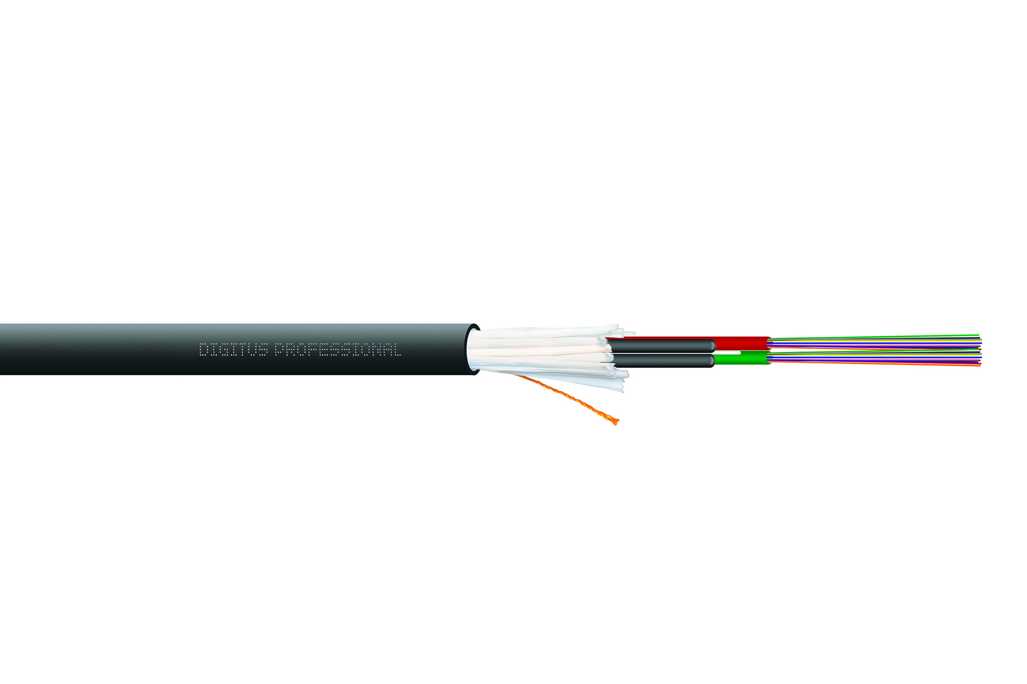 Installatiekabel voor binnen/buiten A/I-DQ (ZN) BH 9/125µ OS2, 24 vezels, BauPVO Dca, LSZH