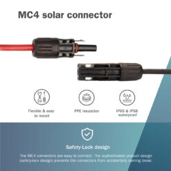 Zonnekabel verlenging 10 m, 6 mm², MC4 aansluiting, PV-kabel 1500 V DC, UV-bestendig & weerbestendig, 2 kabels, 1x zwart, 1x rood - Afbeelding 4