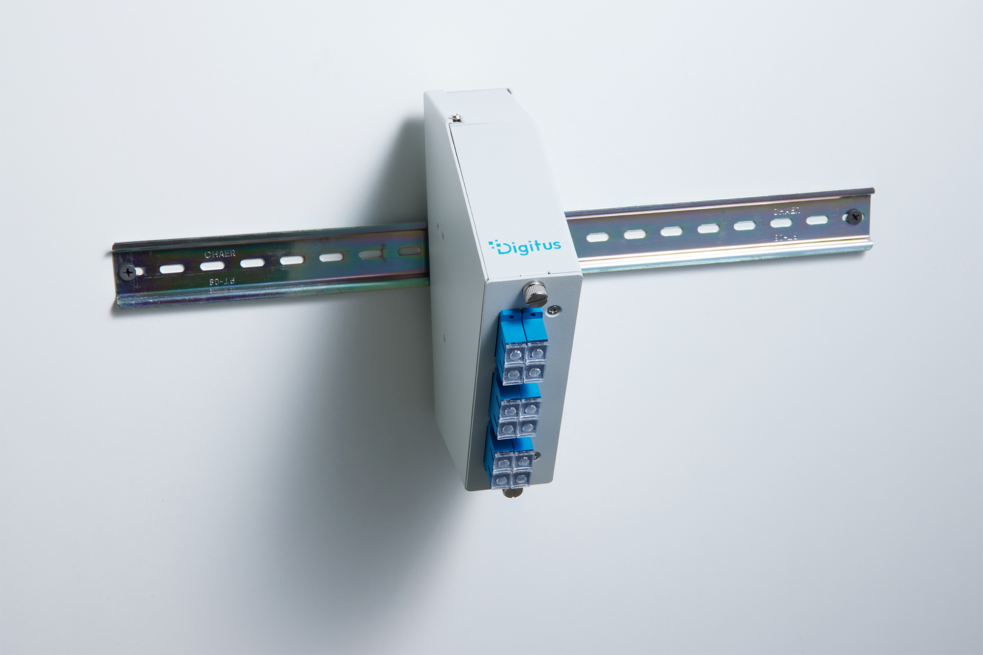 Glasvezel top-hat rail lasverdeler, gehoekt, 6 SC DX/LC Quad, grijs - Afbeelding 6
