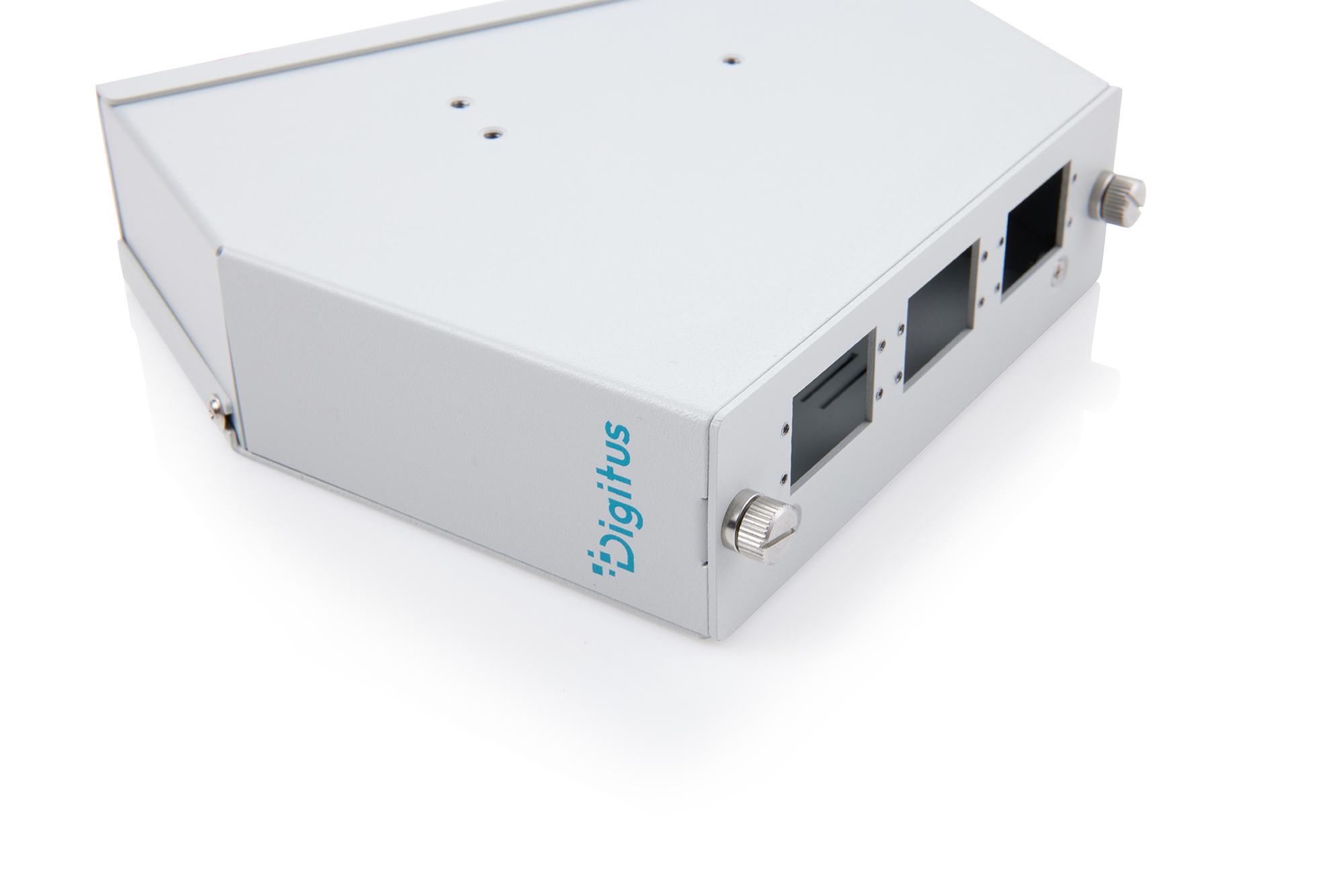 Glasvezel top-hat rail lasverdeler, gehoekt, 6 SC DX/LC Quad, grijs - Afbeelding 3