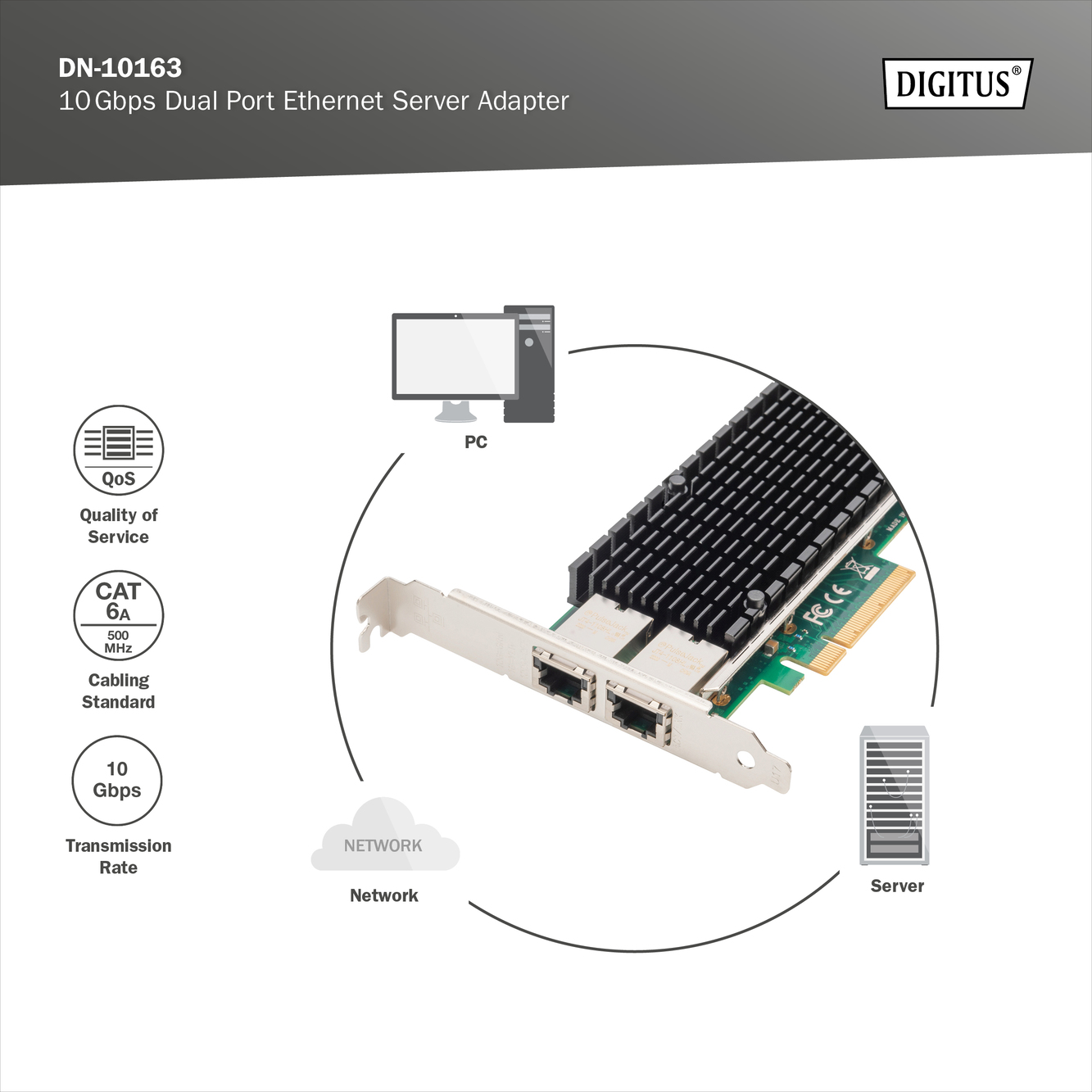 10Gbps Dual Port Ethernet serveradapter - Afbeelding 7
