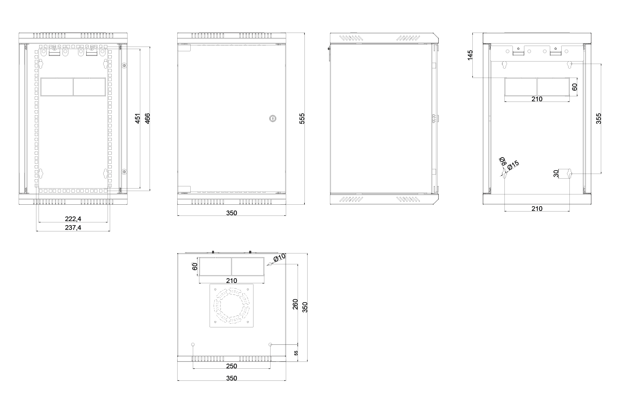 Combinatiebehuizing voor wandmontage 254 mm (10") en 482,6 mm (19") - Afbeelding 8