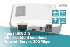 2-poorts USB 2.0 draadloze multifunctionele netwerkserver, 300 Mbps - Afbeelding 6