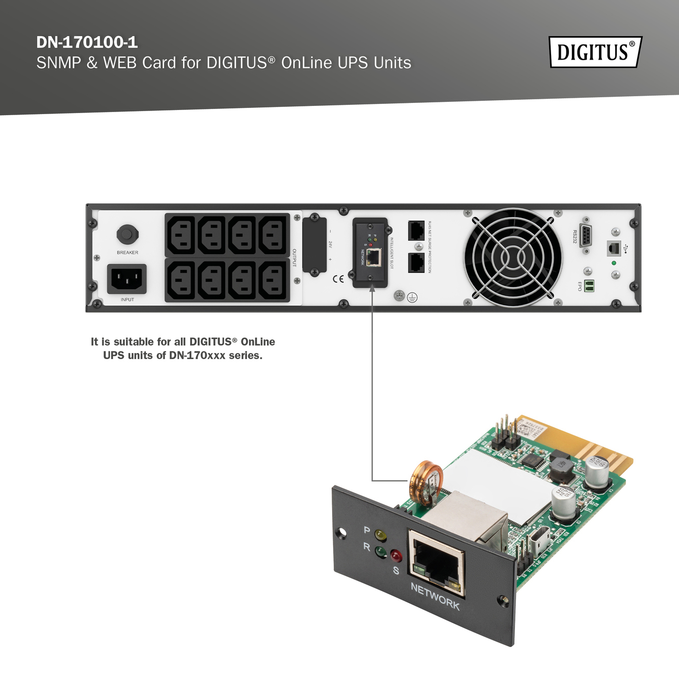 SNMP & WEB kaart voor DIGITUS® OnLine USV-installaties - Afbeelding 7
