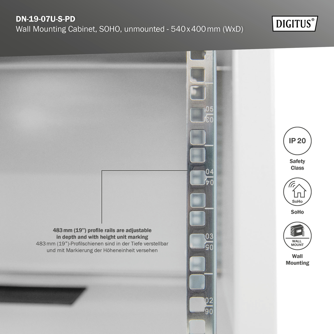 SOHO Wandbehuizing, ongemonteerd- 540x400 mm (BxT) - Afbeelding 8