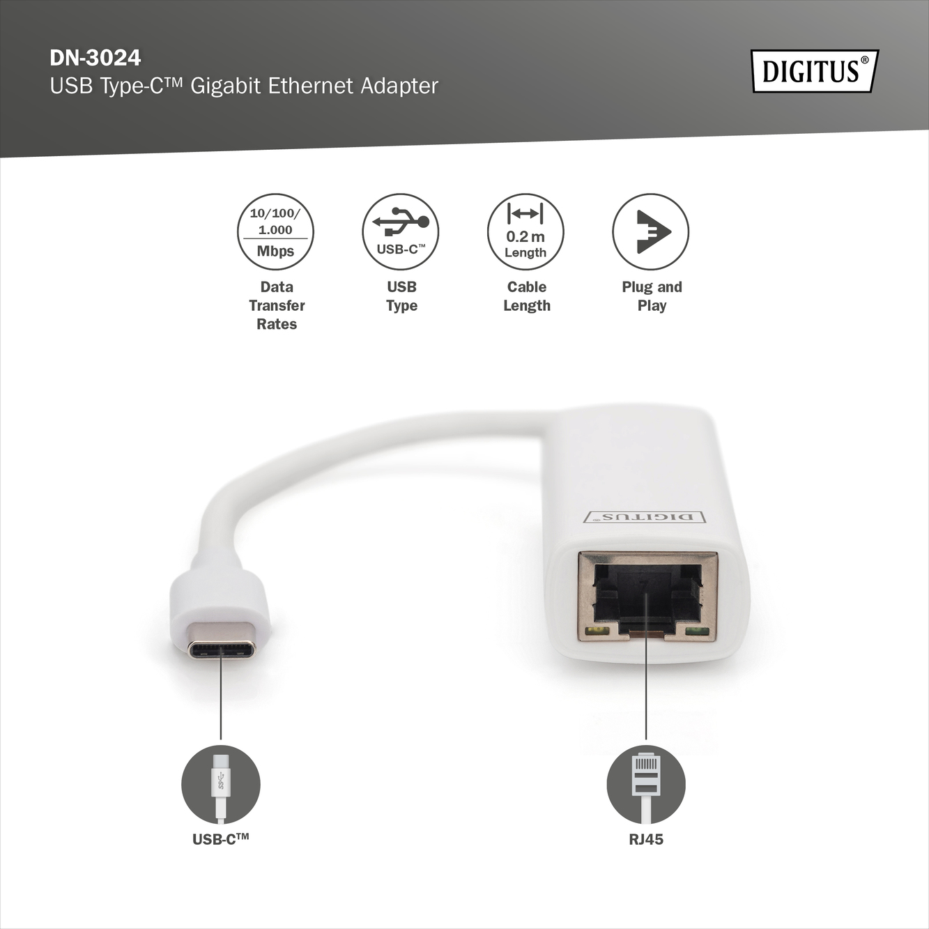 USB Type-C™ Gigabit Ethernet-adapter - Afbeelding 4
