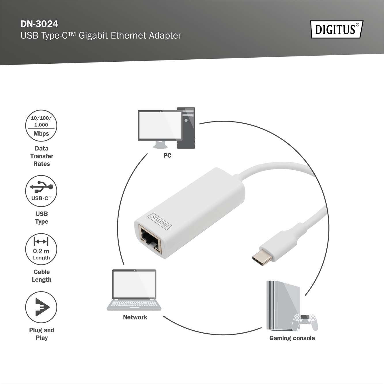 USB Type-C™ Gigabit Ethernet-adapter - Afbeelding 6