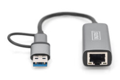 Alternative view of USB type-C™ gigabit ethernet adapter 2.5G, USB-C™ + USB A (USB 3.1/3.0)