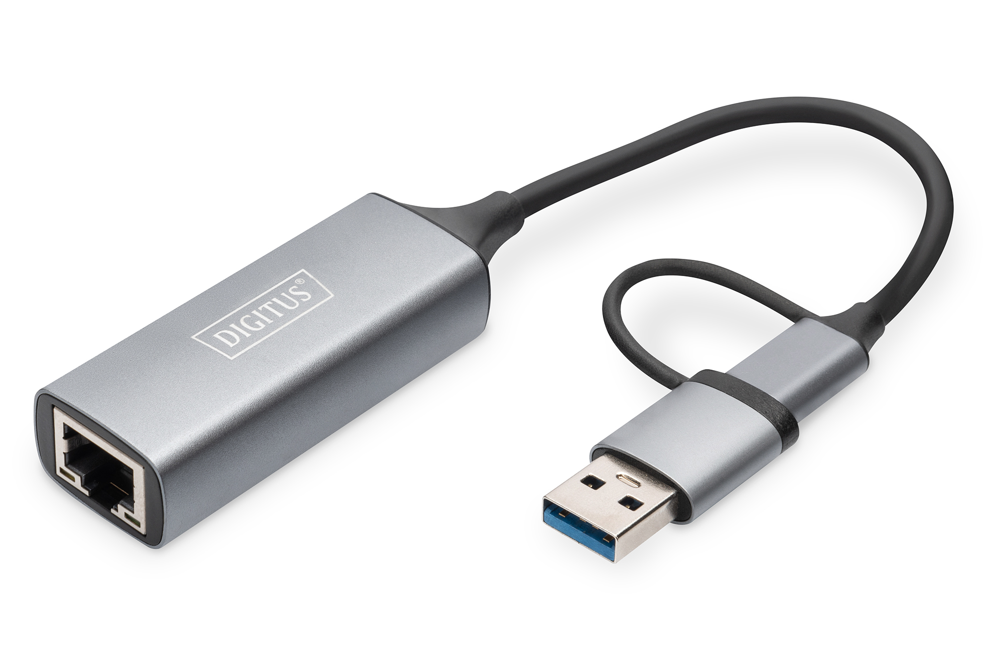 USB type-C™ gigabit ethernet adapter 2.5G, USB-C™ + USB A (USB 3.1/3.0)