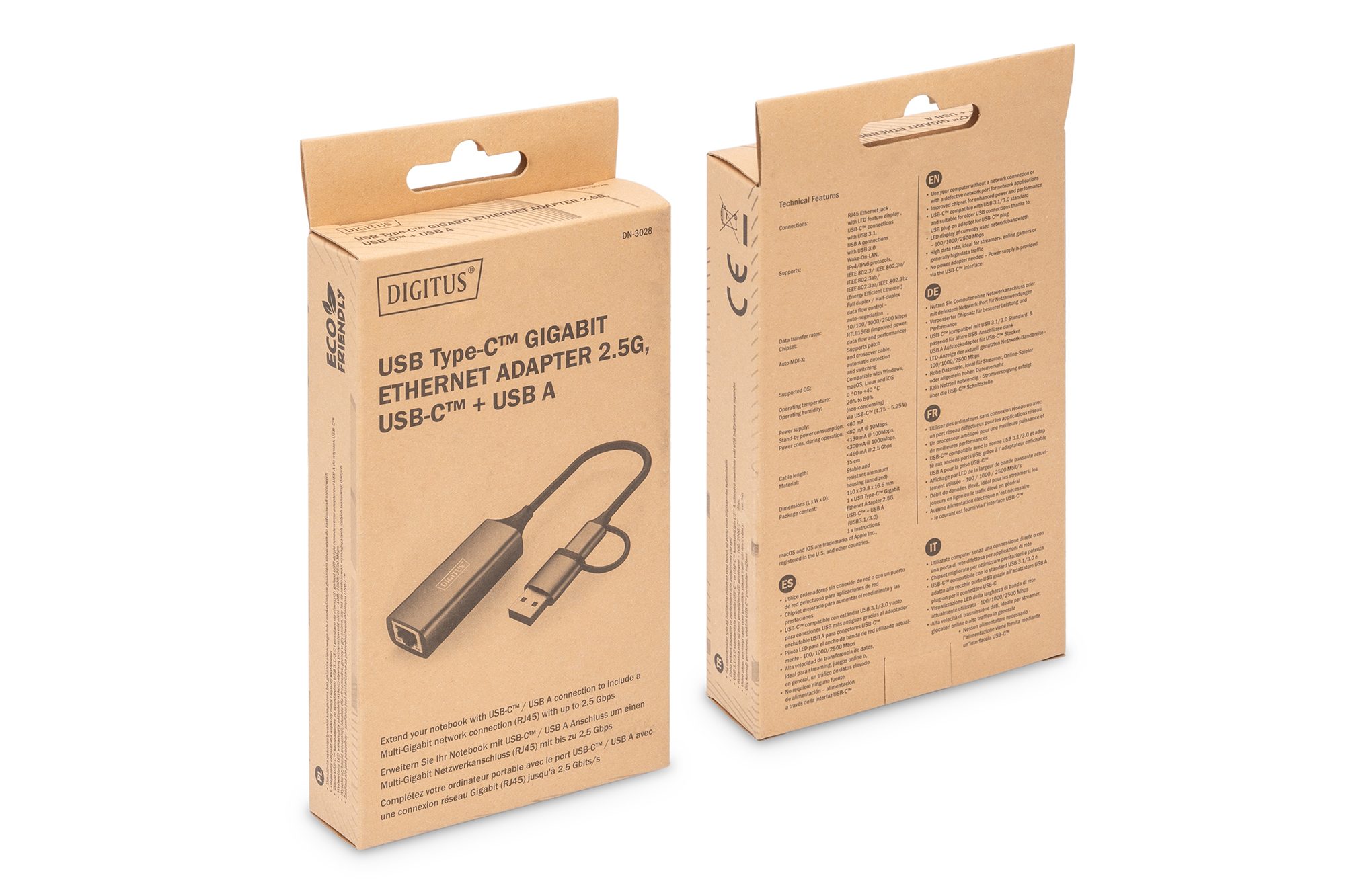 USB type-C™ gigabit ethernet adapter 2.5G, USB-C™ + USB A (USB 3.1/3.0) - Afbeelding 9