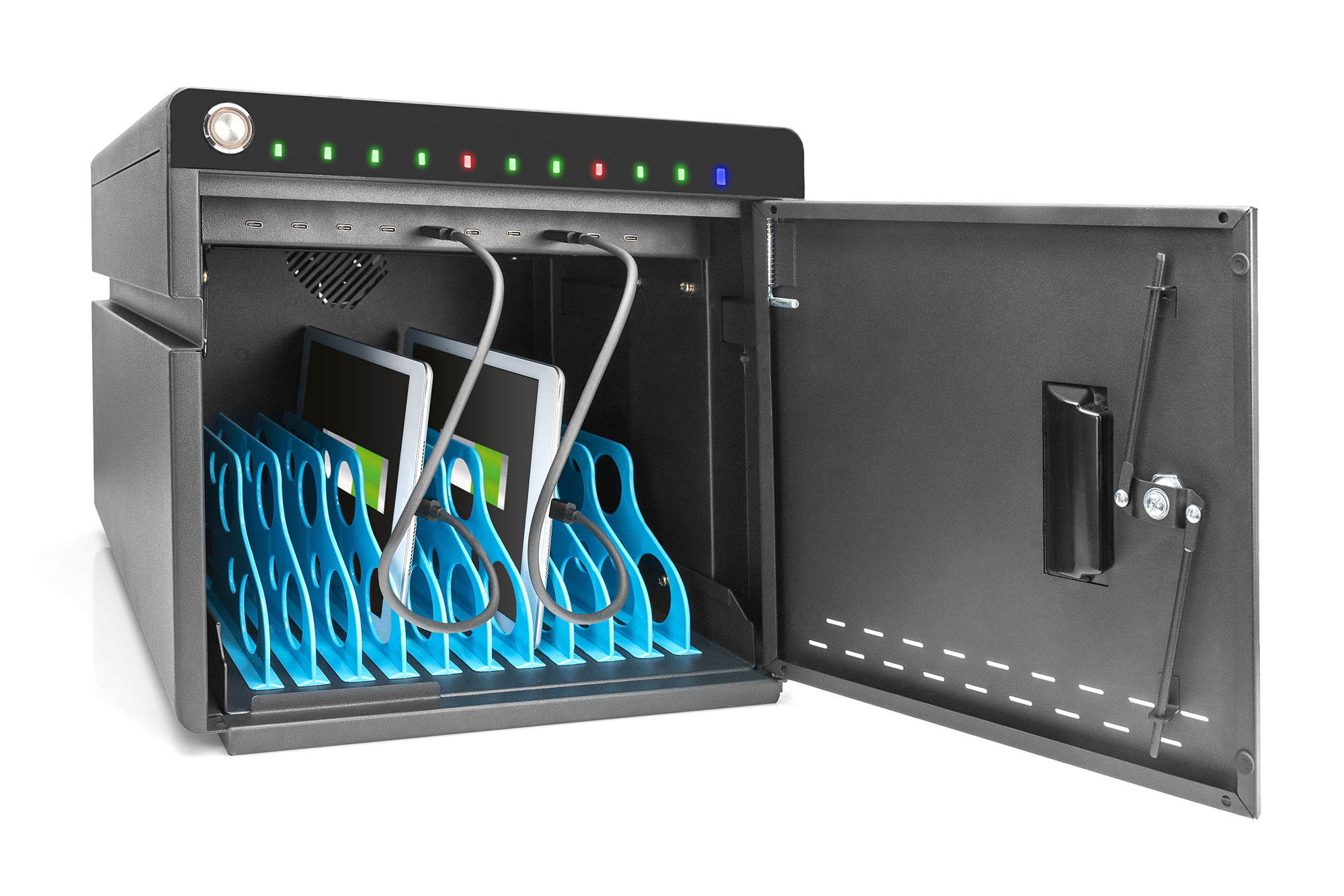 Verrijdbare desktop-oplaadkast voor 10 notebooks/tablets tot 13 inch, UV-C, USB-C - Afbeelding 6