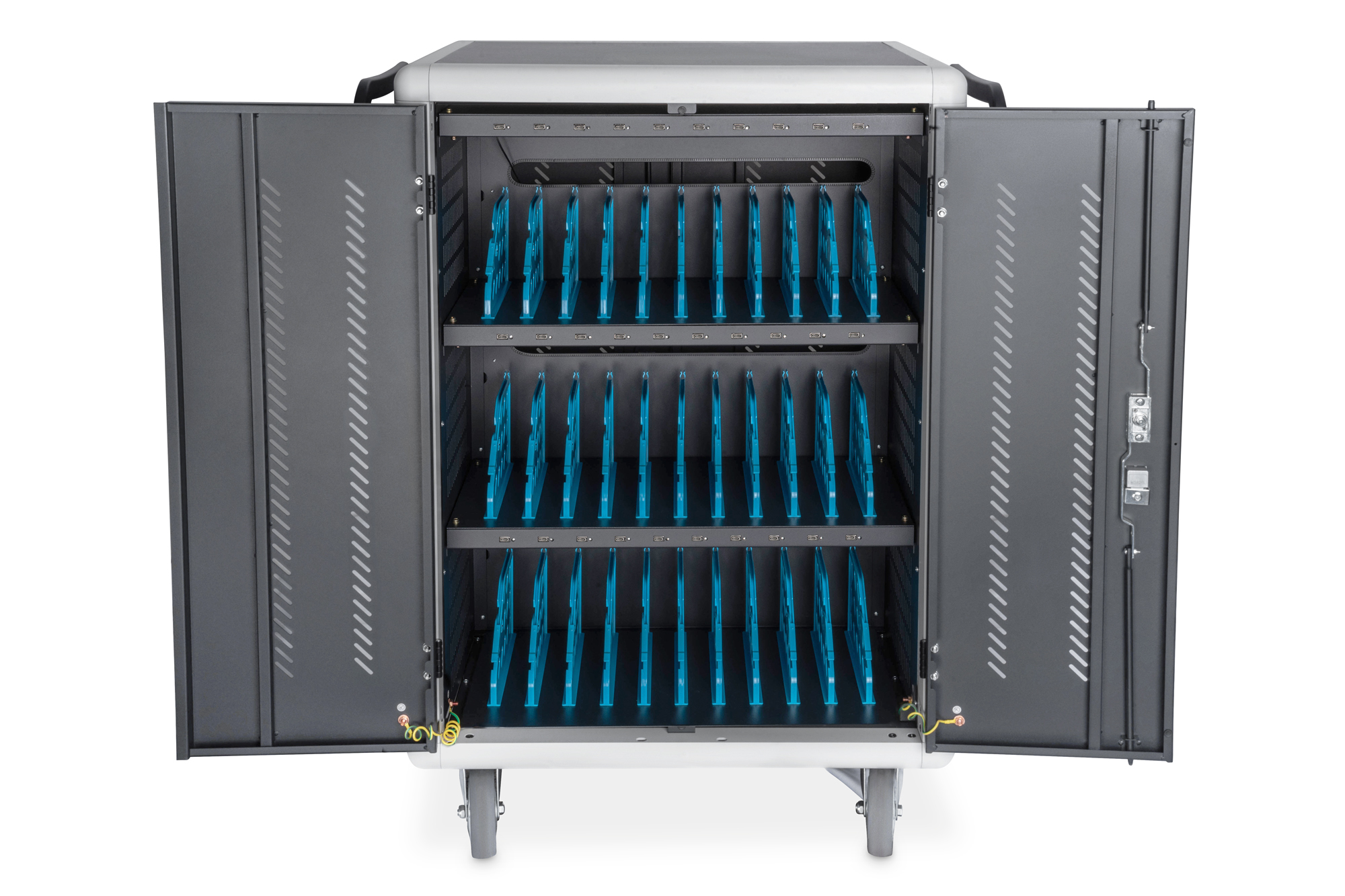 Verrijdbare oplaadkast voor 30 notebooks/tablets tot 16 inch, USB-C - Afbeelding 3