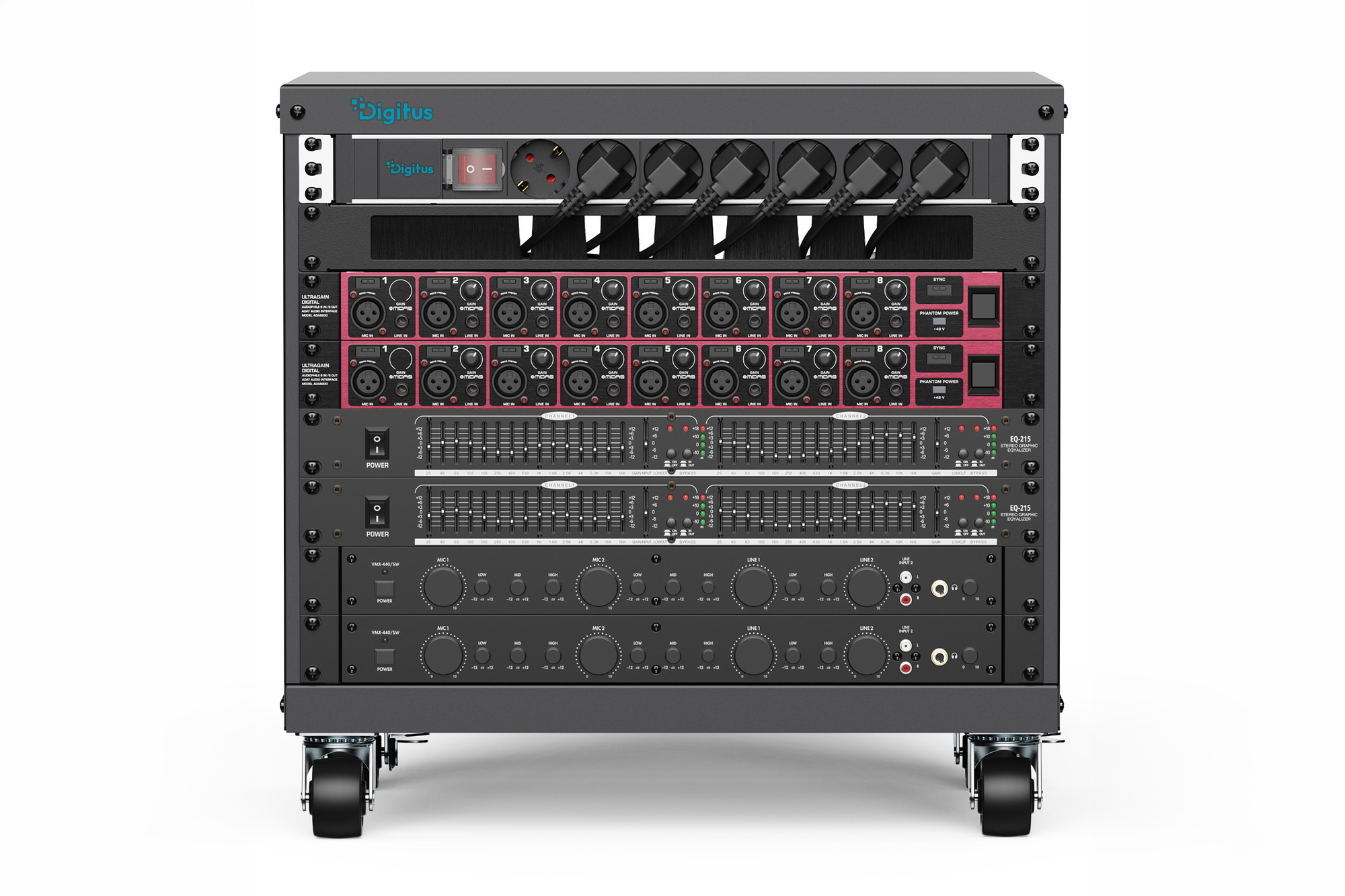 Universeel 19-inch Equipment rek met wielen, 8HE - Afbeelding 4