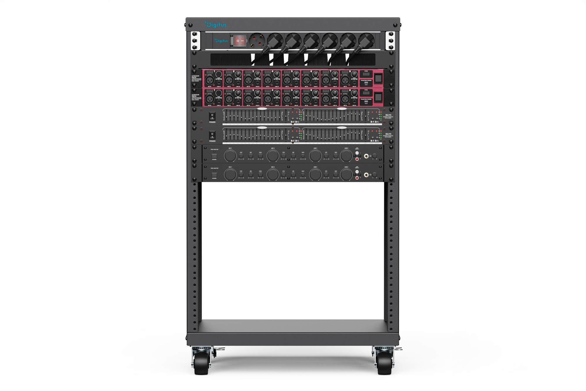 Universeel 19-inch Equipment rek met wielen, 16HE - Afbeelding 4