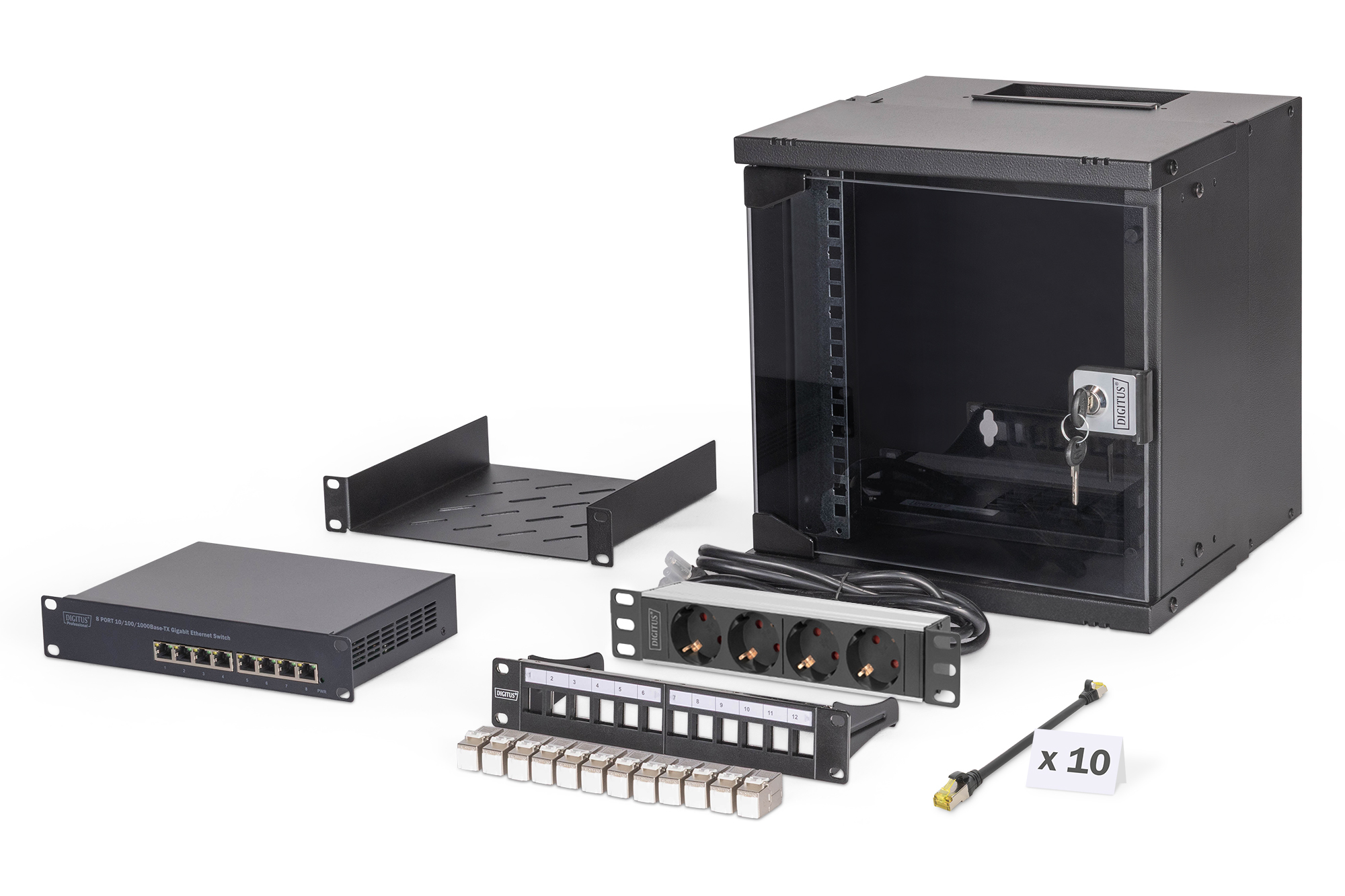 SOHO Pro-netwerkset, 254 mm (10") - 6U, 315 x 300 mm (B x D)