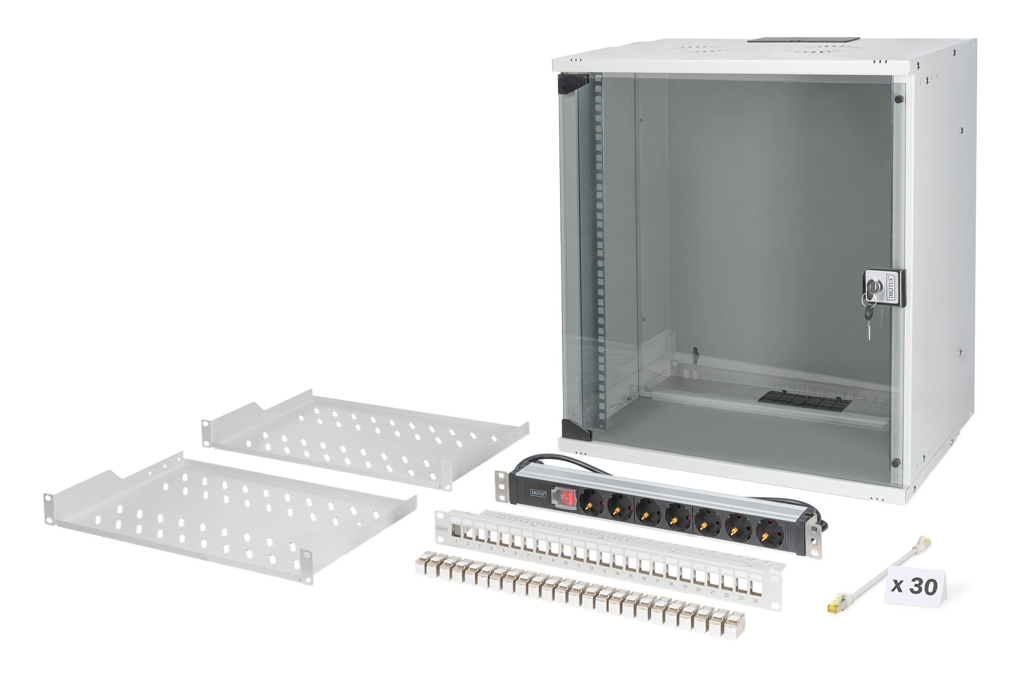 SOHO Pro netwerkset, 483 mm (19") - 12U, 540 x 400 mm (B x D)