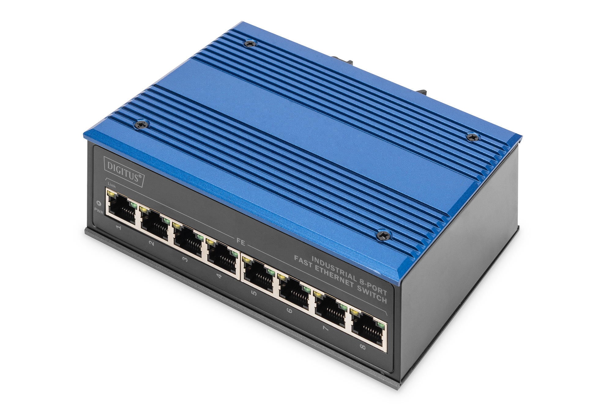8-poorts Fast Ethernet netwerkswitch, industrieel, onbeheerd, 1 RJ45 uplink