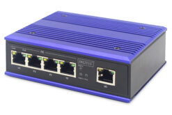 4-poorts Fast Ethernet PoE-netwerkswitch, industrieel, onbeheerd, 1 RJ45 uplink