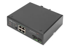 4-poorts Gigabit Ethernet-netwerk PoE-switch, industrieel, onbeheerd, 2 SFP uplink