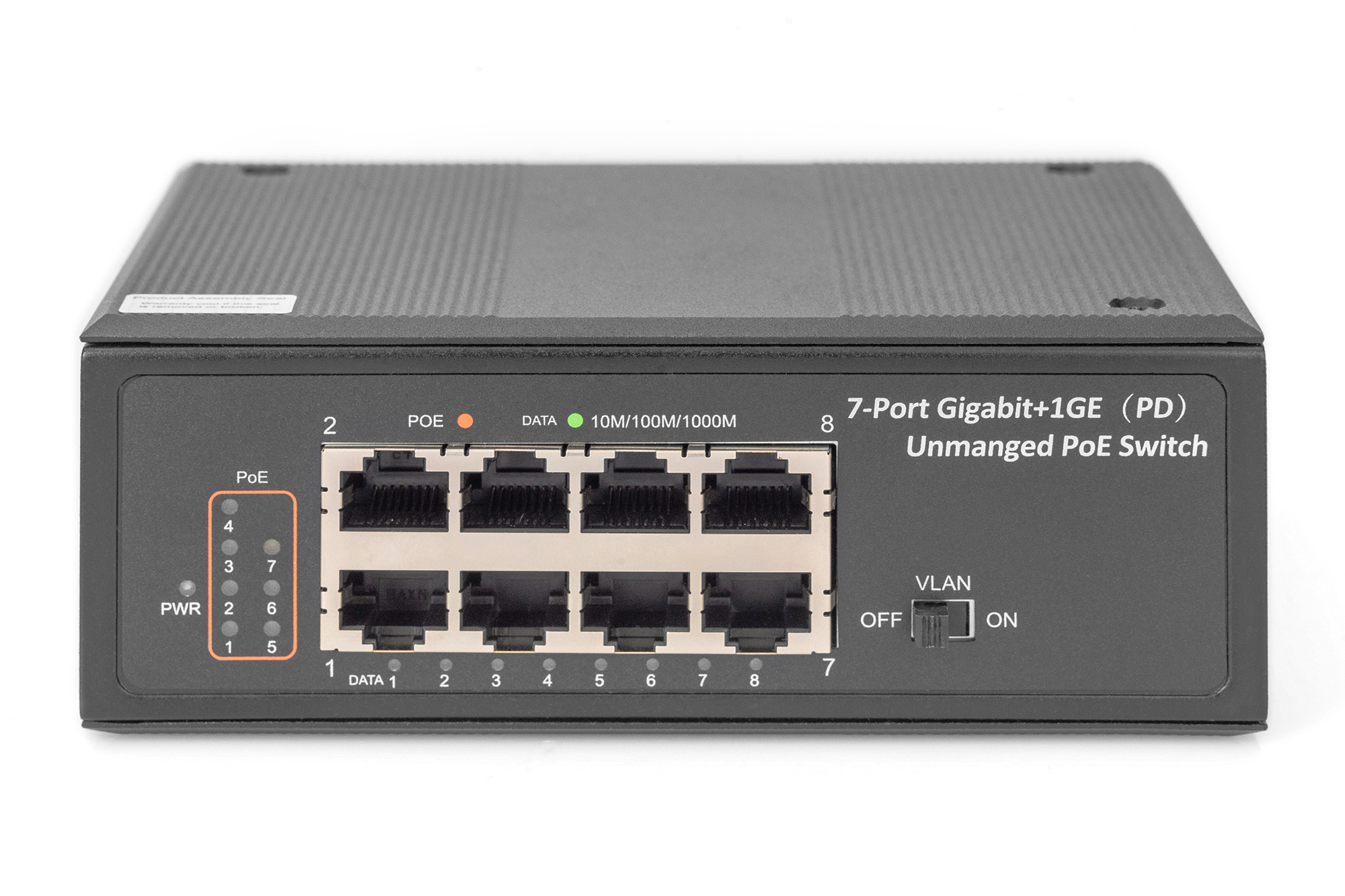 7-poorts Gigabit Ethernet-netwerk PoE-switch, industrieel, onbeheerd, 1PD-poort - Afbeelding 3