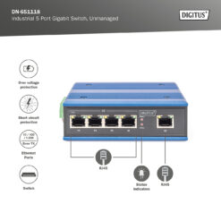 4-poorts gigabit netwerkswitch, industrieel, onbeheerd, 1 RJ45 uplink - Afbeelding 8