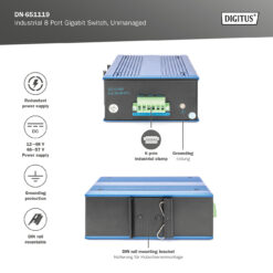 8-poorts Gigabit Ethernet-netwerkschakelaar, industrieel, onbeheerd - Afbeelding 9