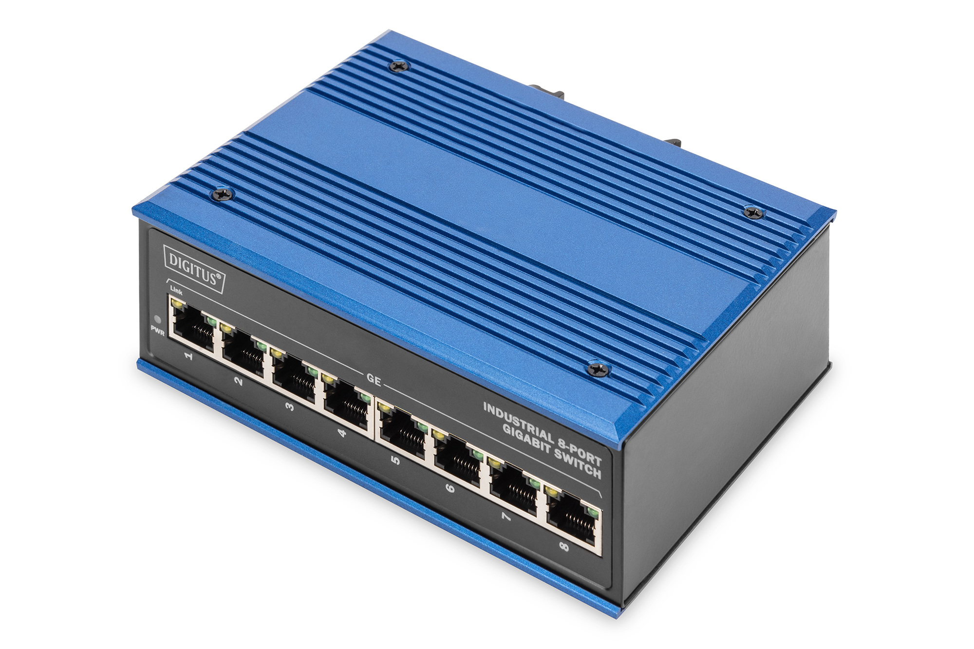 8-poorts Gigabit Ethernet-netwerkschakelaar, industrieel, onbeheerd