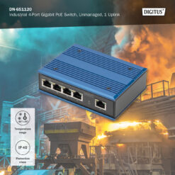 4 Port Gigabit Network PoE Switch, Industrial, Unmanaged, 1 RJ45 Uplink - Afbeelding 7