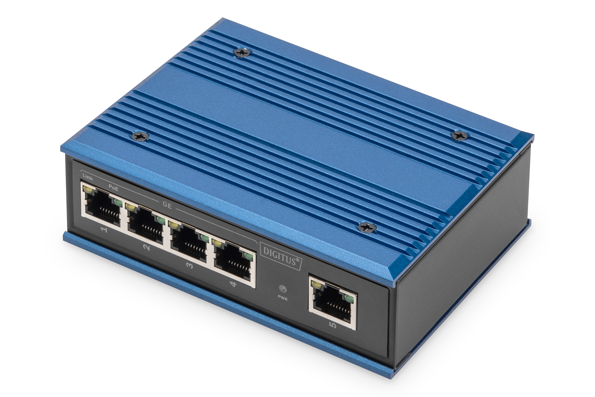 4 Port Gigabit Network PoE Switch, Industrial, Unmanaged, 1 RJ45 Uplink