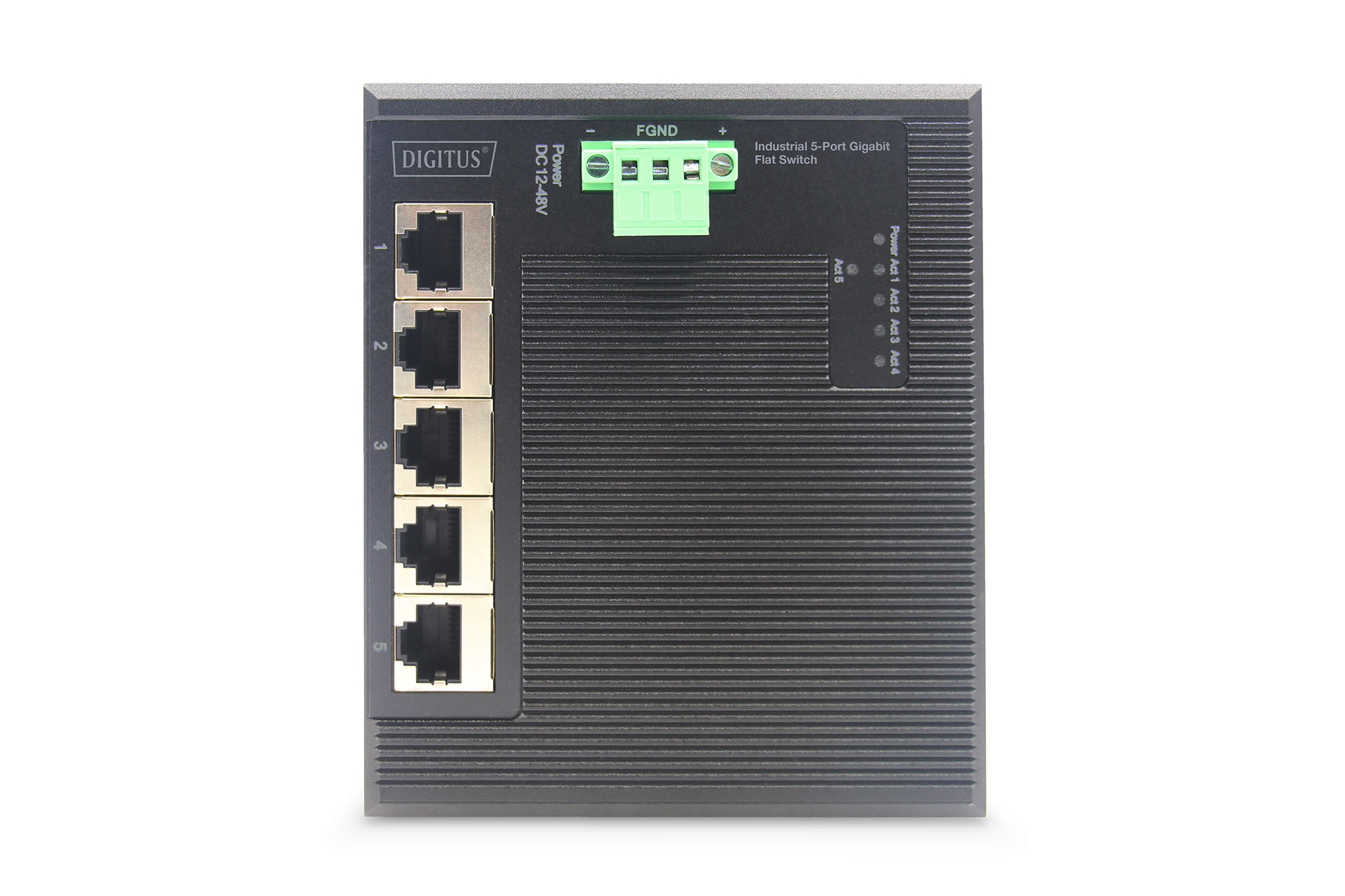 5-poorts gigabit-netwerkschakelaar, plat, industrieel, onbeheerd - Afbeelding 4