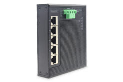 5-poorts gigabit-netwerkschakelaar, plat, industrieel, onbeheerd