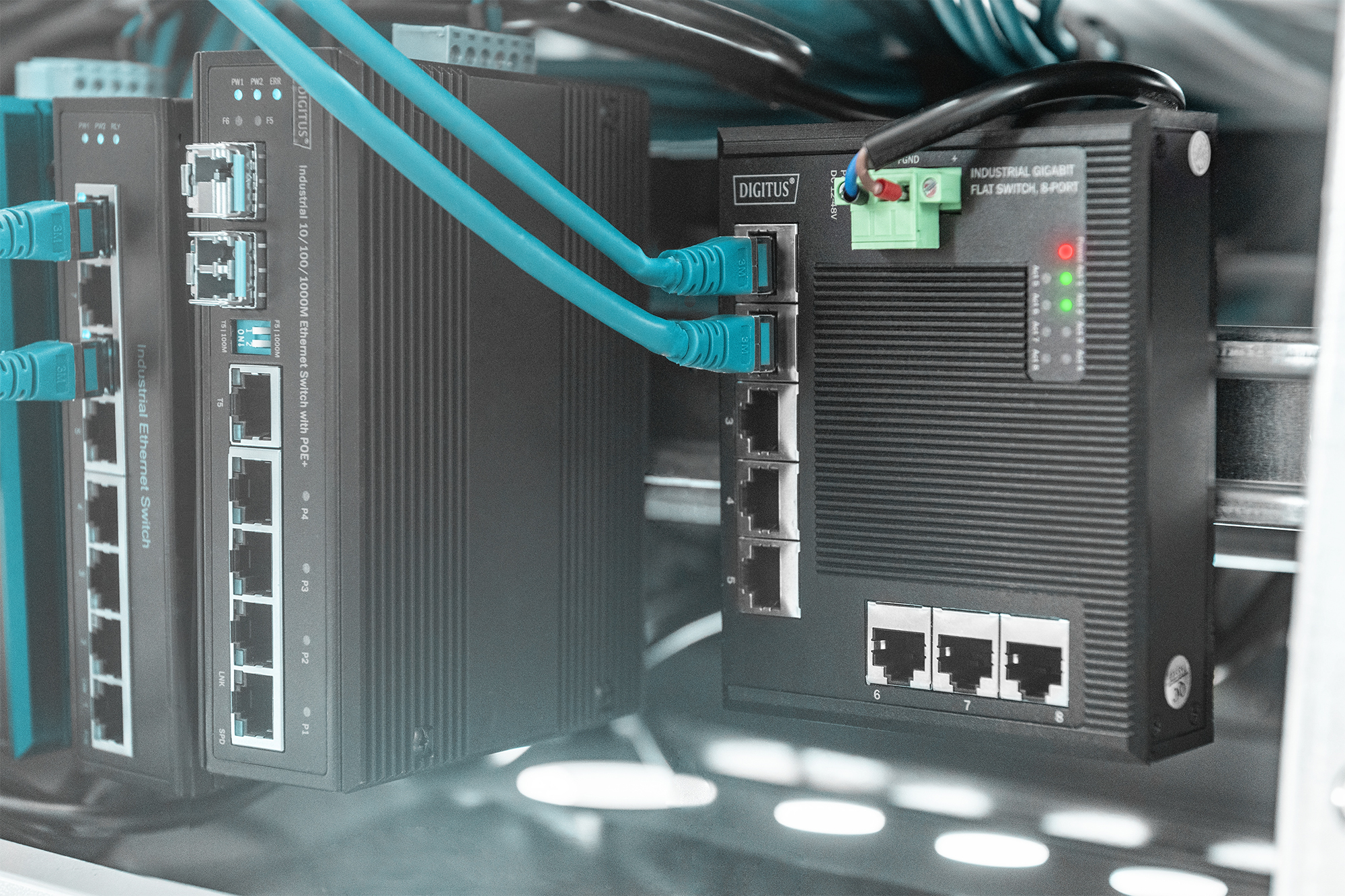 8-poorts Gigabit Ethernet-netwerkschakelaar, plat, industrieel, onbeheerd - Afbeelding 6