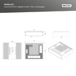 8-poorts Gigabit Ethernet-netwerkschakelaar, plat, industrieel, onbeheerd - Afbeelding 7