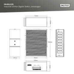 16-poorts Gigabit Ethernet-netwerkschakelaar, industrieel, onbeheerd - Afbeelding 6