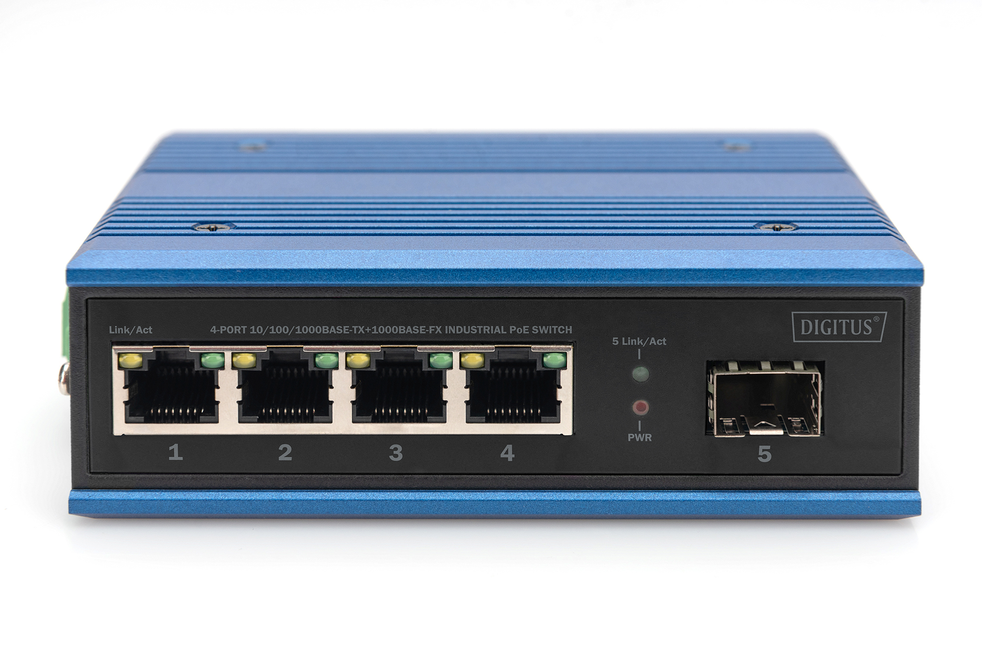 4-poorts Gigabit Ethernet-netwerk PoE-switch, industrieel, onbeheerd, 1 SFP uplink - Afbeelding 3