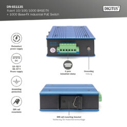 4-poorts Gigabit Ethernet-netwerk PoE-switch, industrieel, onbeheerd, 1 SFP uplink - Afbeelding 7