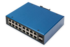 16-poorts Gigabit Ethernet-netwerkschakelaar, industrieel, onbeheerd, 2 SFP uplink