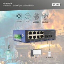 Industriële 8 +2 poort Gigabit Ethernet-switch - Afbeelding 8