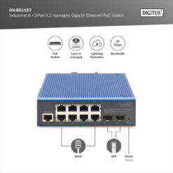 Industriële 8+2-poorts L2 beheerde Gigabit Ethernet PoE-schakelaar - Afbeelding 6