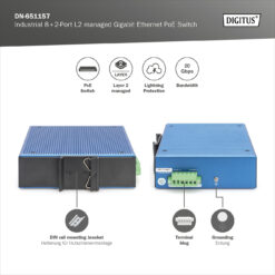 Industriële 8+2-poorts L2 beheerde Gigabit Ethernet PoE-schakelaar - Afbeelding 7