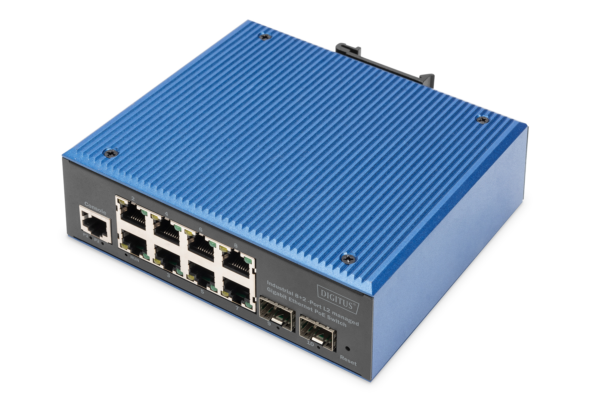 Industriële 8+2-poorts L2 beheerde Gigabit Ethernet PoE-schakelaar