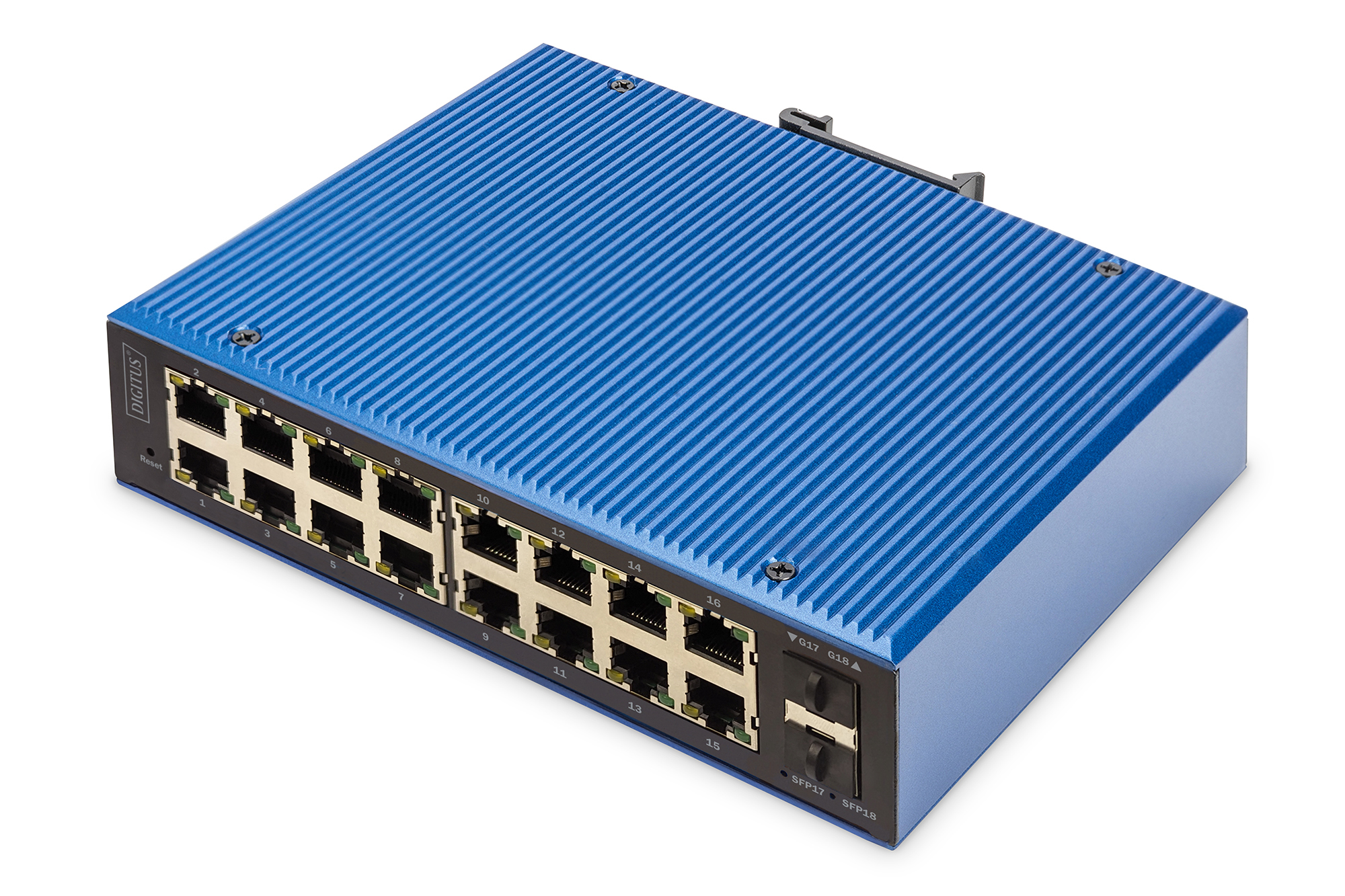 Industriële 16+2-poorts L2 Managed Gigabit ethernetswitch