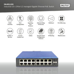 Industriële 16+2-poorts L2 managed Gigabit Ethernet PoE-switch - Afbeelding 7
