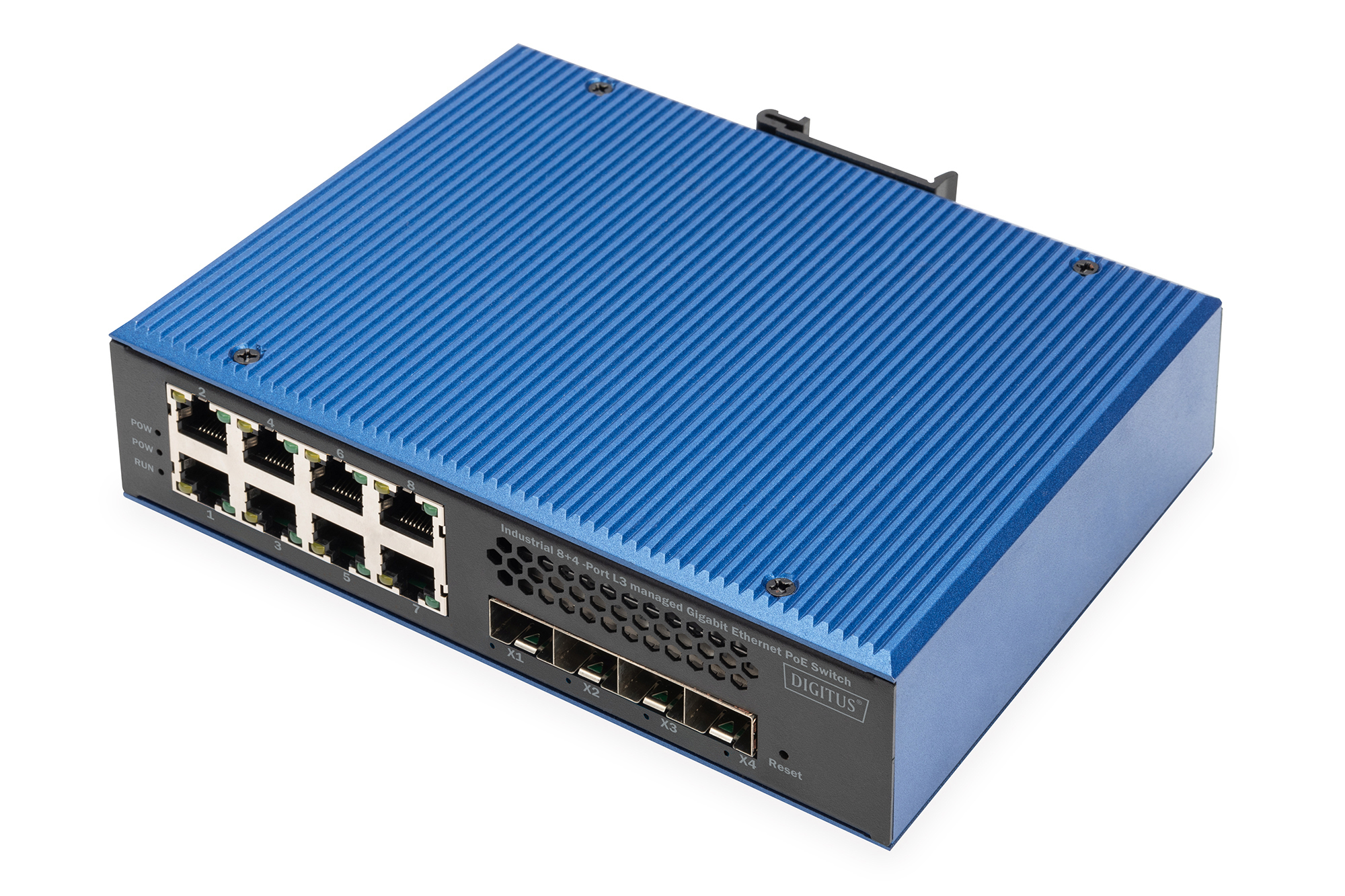 Industriële 8 + 4 10G uplink poort L3 beheerde Gigabit Ethernet PoE switch