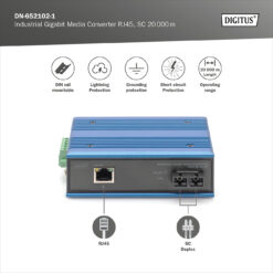 DIGITUS industriële gigabit-mediaconverter RJ45, SC 20 km - Afbeelding 5