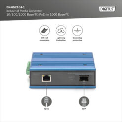 10/100/1000Base-TX (PoE) naar 1000Base-FX industriële mediaconverter - Afbeelding 5