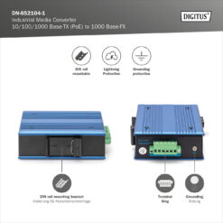 10/100/1000Base-TX (PoE) naar 1000Base-FX industriële mediaconverter - Afbeelding 6