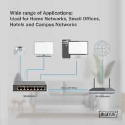 8-poorts Gigabit-switch, desktop, onbeheerd, metalen behuizing - Afbeelding 5